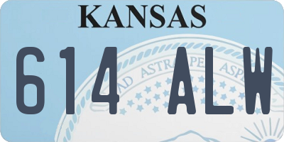 KS license plate 614ALW