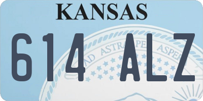 KS license plate 614ALZ