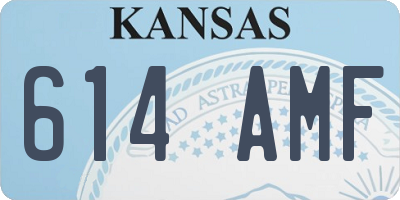 KS license plate 614AMF