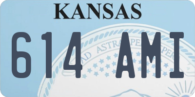 KS license plate 614AMI