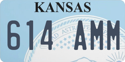 KS license plate 614AMM