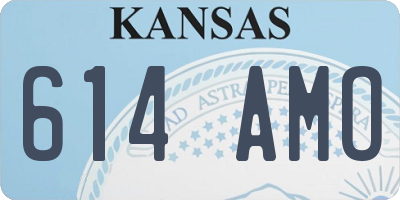 KS license plate 614AMO