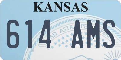 KS license plate 614AMS