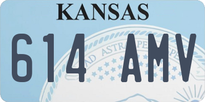 KS license plate 614AMV