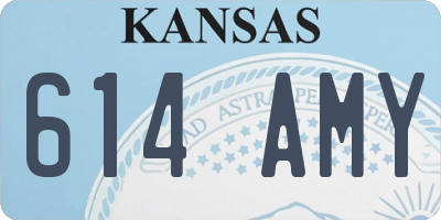 KS license plate 614AMY