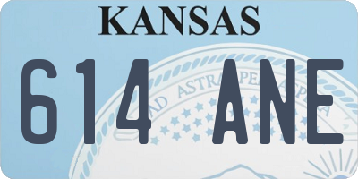 KS license plate 614ANE