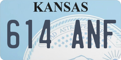 KS license plate 614ANF