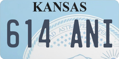 KS license plate 614ANI