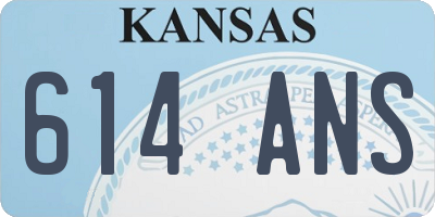 KS license plate 614ANS