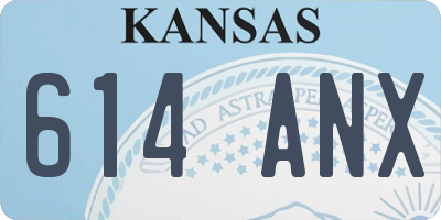 KS license plate 614ANX