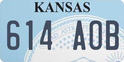 KS license plate 614AOB