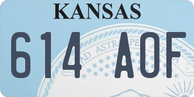 KS license plate 614AOF