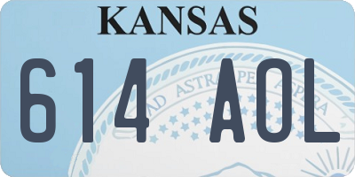 KS license plate 614AOL