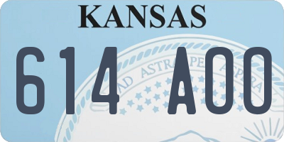 KS license plate 614AOO