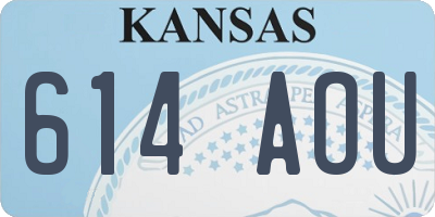 KS license plate 614AOU