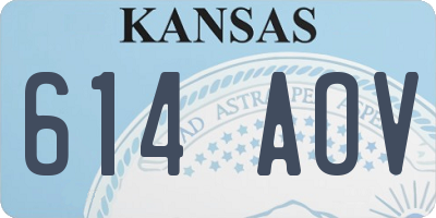 KS license plate 614AOV