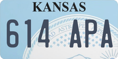 KS license plate 614APA