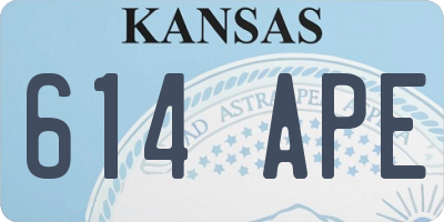 KS license plate 614APE