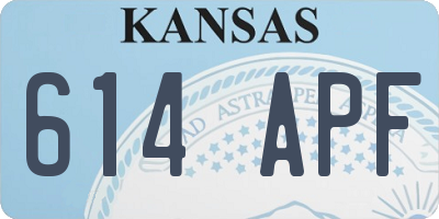 KS license plate 614APF