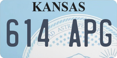 KS license plate 614APG
