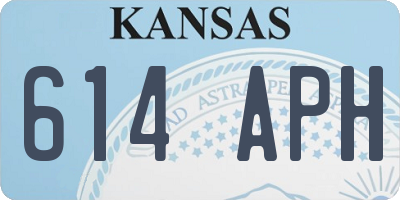 KS license plate 614APH