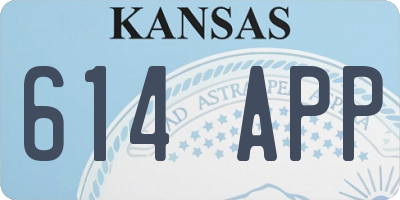 KS license plate 614APP