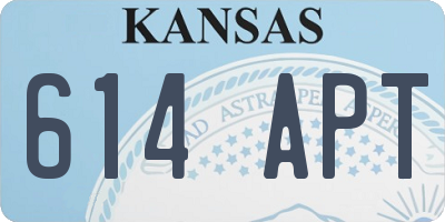 KS license plate 614APT