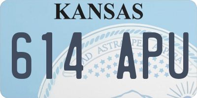 KS license plate 614APU