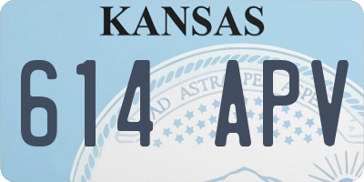 KS license plate 614APV