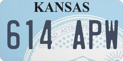 KS license plate 614APW