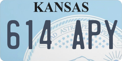 KS license plate 614APY