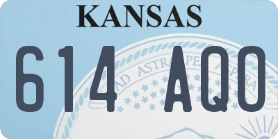KS license plate 614AQO