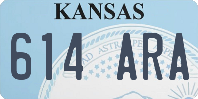KS license plate 614ARA