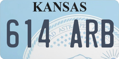 KS license plate 614ARB