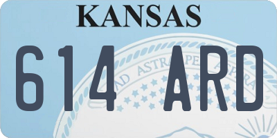 KS license plate 614ARD