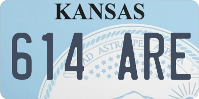 KS license plate 614ARE