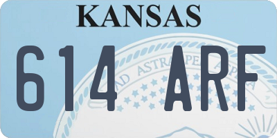 KS license plate 614ARF