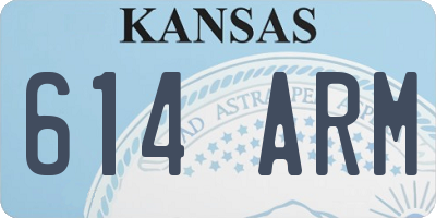 KS license plate 614ARM