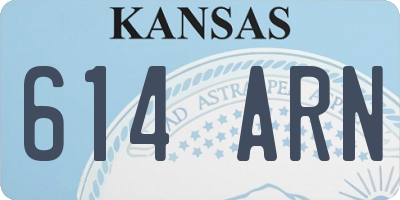 KS license plate 614ARN