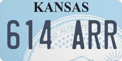 KS license plate 614ARR