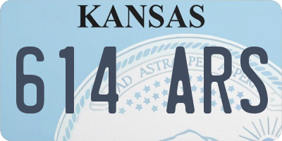 KS license plate 614ARS