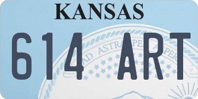 KS license plate 614ART