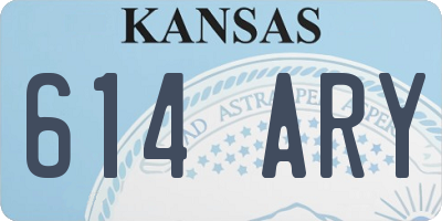 KS license plate 614ARY