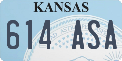 KS license plate 614ASA