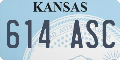 KS license plate 614ASC