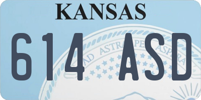 KS license plate 614ASD