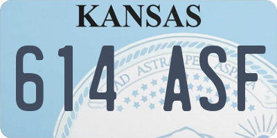 KS license plate 614ASF