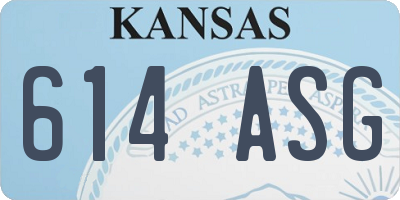 KS license plate 614ASG