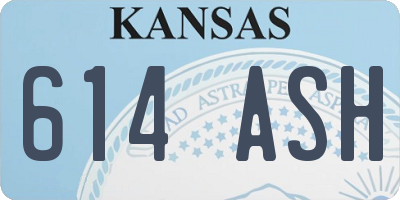 KS license plate 614ASH