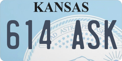 KS license plate 614ASK